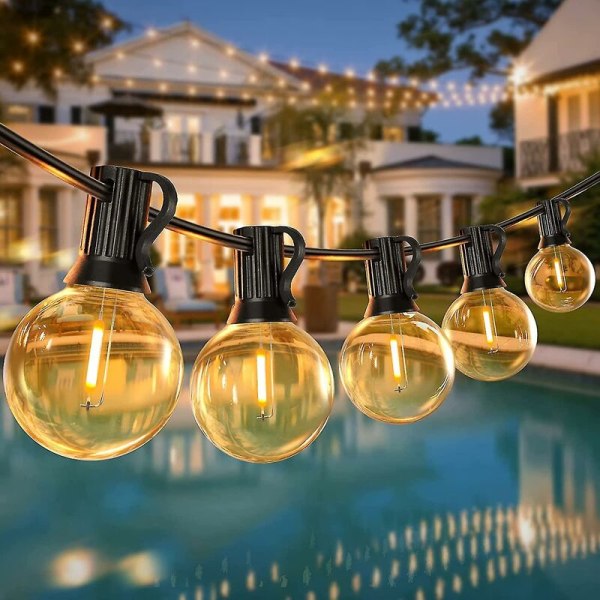 50ft Outdoor G40 Led Globe String Lights with 52 Bulbs Dimmable Waterproof Shatterproof Connectable Outside Hanging Lights Christmas Decorat