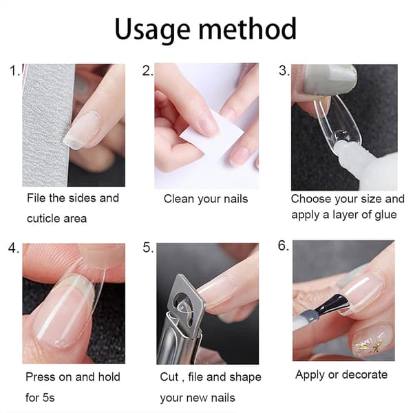 Mandelformede akrylnegle - 500 stk