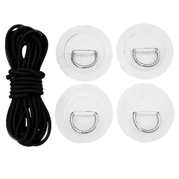 Ny stil 4 stk. Surfbræt Dinghy Båd Pvc Patch Med D Ring Rigging Kit