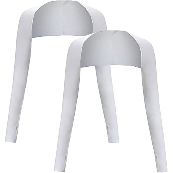 Armband 2-pack solskydd med fingerhål UV-skydd armband för golf vit
