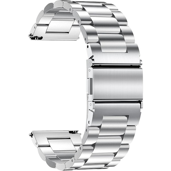 20mm Metall Klockarmband - Svart Snabbfäste Ersättningsarmband för Män och Kvinnor - Rostfritt Stål Armband för Smartklocka - 16mm 18mm 2