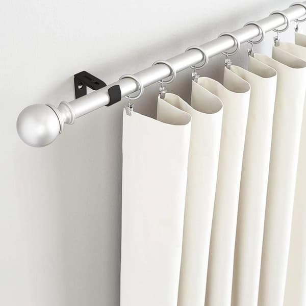Premium Gardinstångsfästen - 2-pack Justerbara Väggfästen, Gardinstångsfästen för 1\" Stänger (Svart)