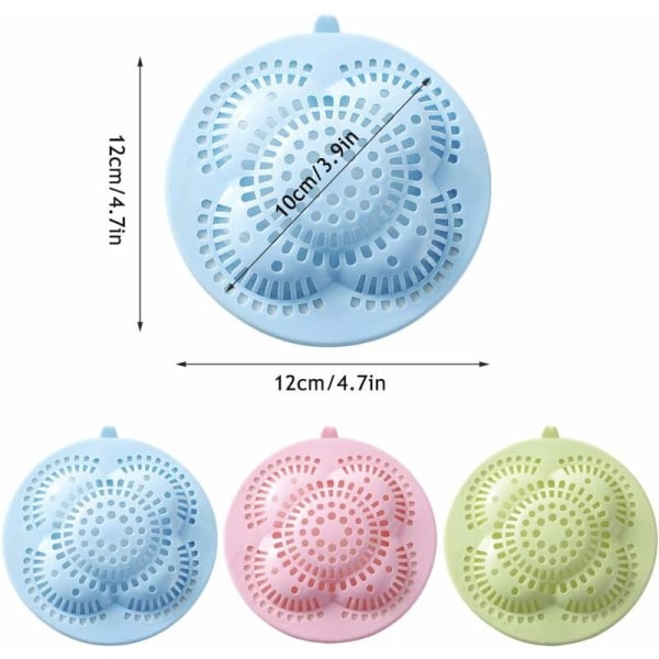 5 pcs Plastic Sink Filter Tub or Sink Strainer Hollow Flower Pattern Drain Cover Hair Catcher for Kitchen or Bathroom (Green)