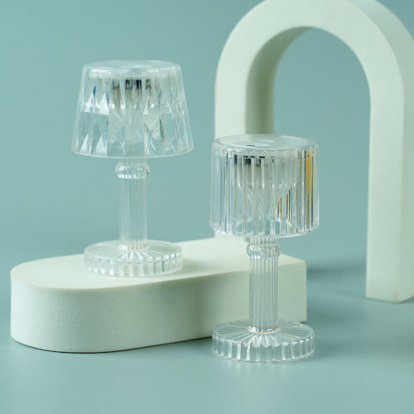Bordslampa - Liten transparent - 8,5 cm 4 cm Mini liten rak bordslampa - Denuotop
