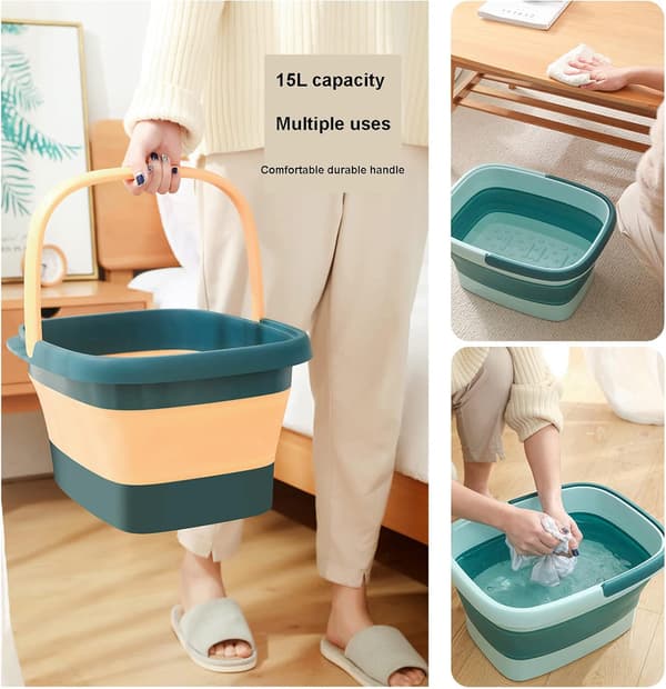 Foldbart fodbad med massage, foldbart pedicurekar, stor Porta