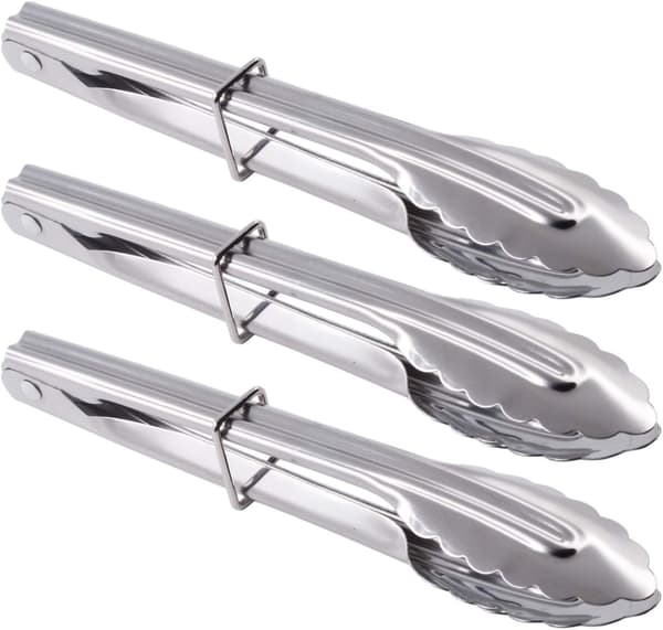 Mini Serveringsklyper i Rustfritt Stål Små Metallklyper (7 Tommer 3 Stykker)
