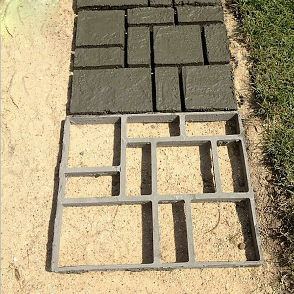 60 x 50 cm formbrug til fliser, plastform til mellemstore betonfliser, sten, trin til have, indkørsel, stiform, gangsti