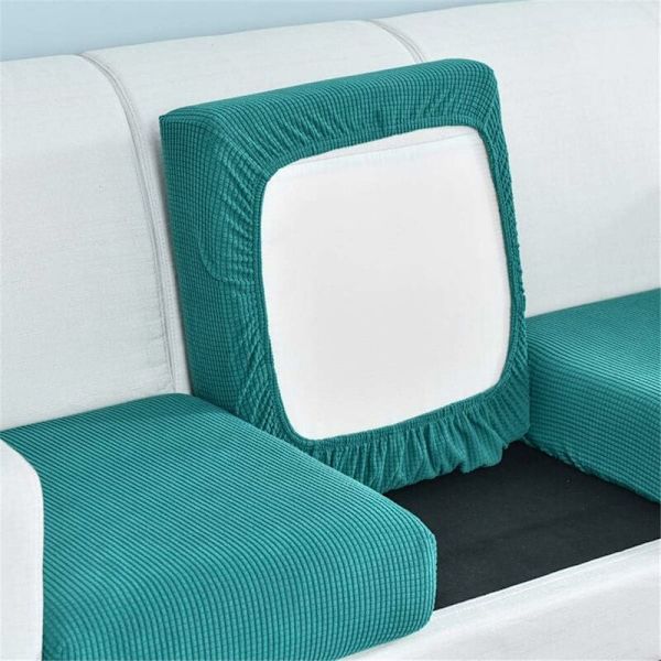 Sofa putetrekk, putetrekk, sklisikkert tartan elastisk sete putetrekk, møbelbeskytter (Turkis, 1 sete, 65  90 cm) HIASDFLS