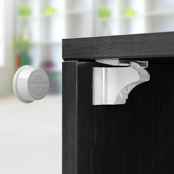 Magneettiset lapsiturvalukot kaappeihin ja laatikoihin - 10 lukkoa 2 avainta