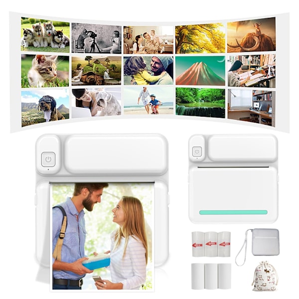 Bärbar Bluetooth Termisk Skrivare 57mm för Android iOS Mobiler Blå