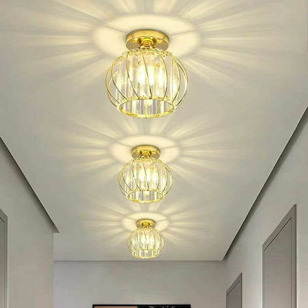 Kristall taklampor, liten LED infälld taklampa för kök, hall, matsal, vardagsrum, bar (guld) - Denuotop