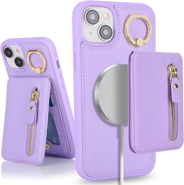 iPhone 13 Læder Cover - Lilla