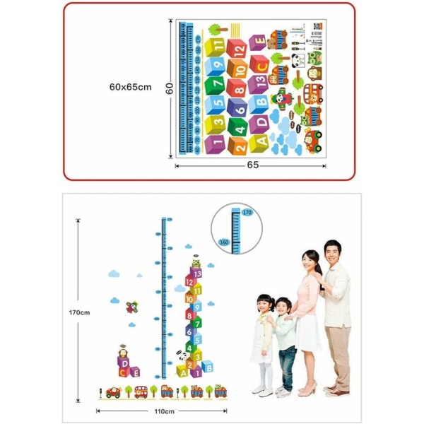 Søde ugler Tidlig uddannelse arabertal Væksthøjdediagram Aftagelige vægklistermærker, børn Baby soveværelse børneværelse DIY dekorative klæber