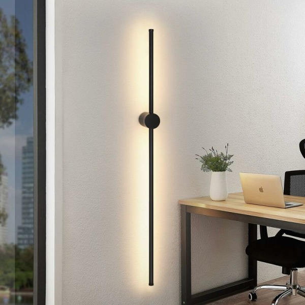 Indendørs væglampe LED væglampe - 60 cm sort roterende lysarmatur moderne design 3000K varm hvid dæmpbar 8W natlampe til entre
