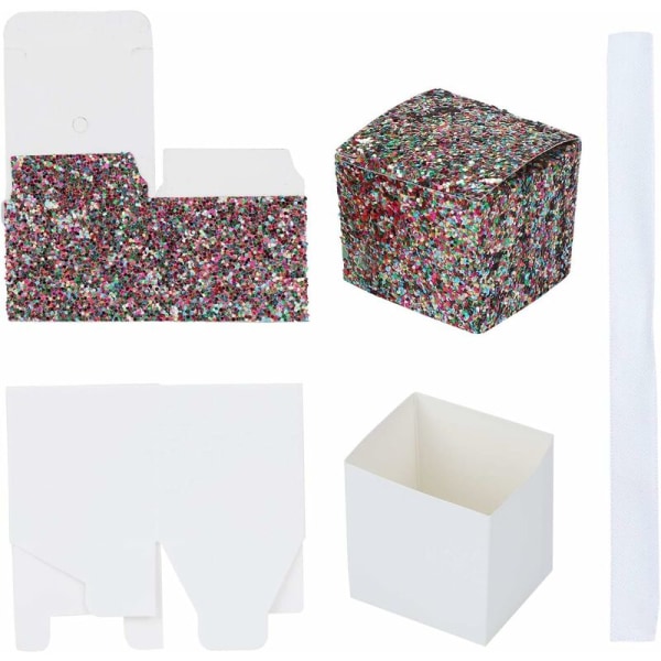 Mjuk pappersgodisbox, bröllop fluffig presentask, kreativ pappersfest presentask - färgglad 25 st - Fei Yu