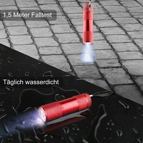 4 st LED-ficklampa, minifyrlampa inklusive 12 batterier, vattentät ficklampa för barn eller vuxna cykling camping läsning promenader vandring Wor