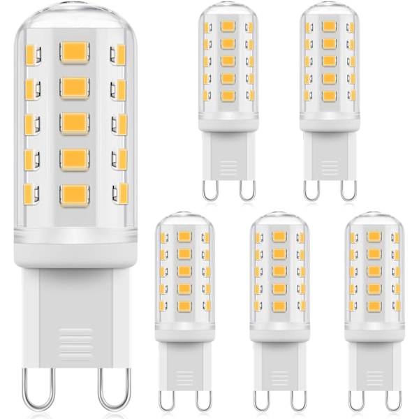 G9 LED-lampor Dimbar, 3W G9 LED Liten Majslampa Varmvit 2700K, Motsvarande 40W G9 Halogenlampor, AC 220-240V, Energibesparande LED-lampa, Inget Flimmer