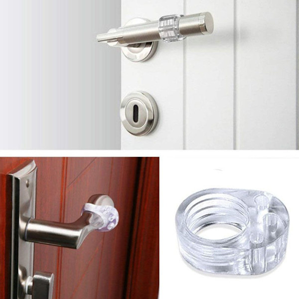 Dørhåndtakbeskytter dobbel dørhåndtakbeskyttere transparent og veggbeskyttere for vindushåndtak for å beskytte mot merker (8PCS)
