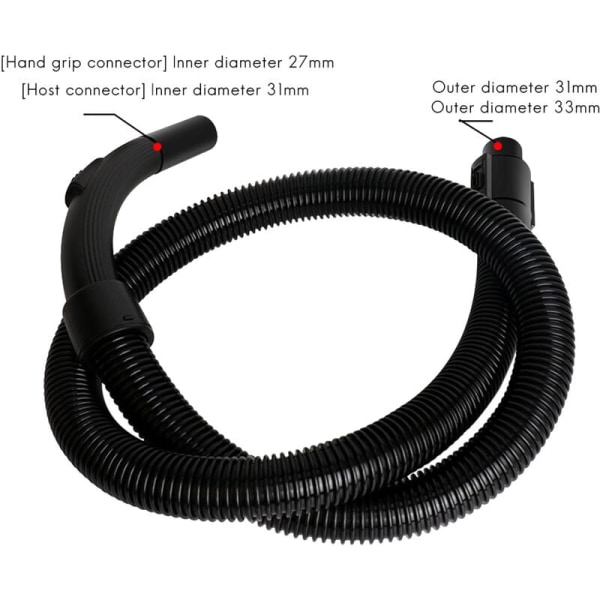 Extension Hose Connector Vacuum Cleaner Replacement Hose for Industrial Central Vacuum Cleaner 1.5M