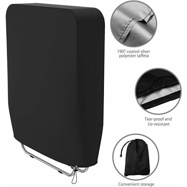 Hopfällbar stolsöverdrag 93X82CM, Vattentät hopfällbar solstolsöverdrag, Anti-UV utomhus trädgårdssolstolsöverdrag, 210D Oxford för vilstol (1PCS)