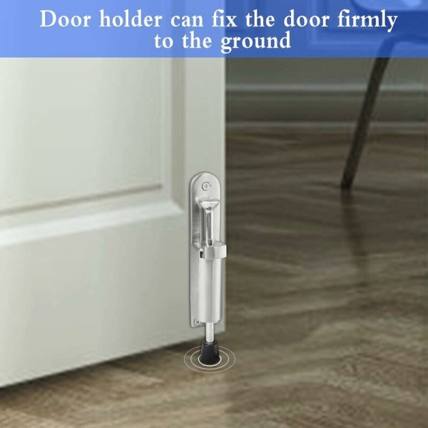 Stainless Steel Door Stopper, Zinc Alloy Rubber Door Stopper Door Stopper with 3pcs Screws Door Stopper for Kitchen Bedroom Living Room(brus