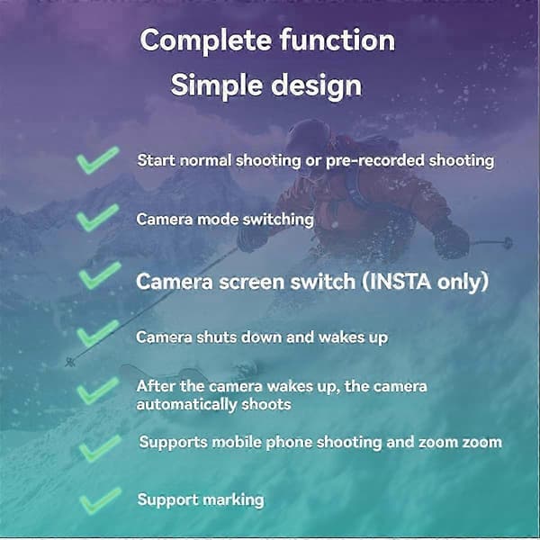 Fjärrkontroll för Insta360 X4 X3 X2 Ace Pro 2 GoPro 13 Bluetooth Smart Fotografi Trigger