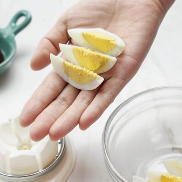 Eggdeler i rustfritt stål - 2-veis kutter og terningkutter - For egg/salater (Vinrød)