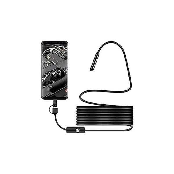 USB-slangeinspeksjonskamera, 2,0 MP IP67 vanntett USB C-boreskop, Type-C-kamera med 8 justerbare LED-lys for Android, PC