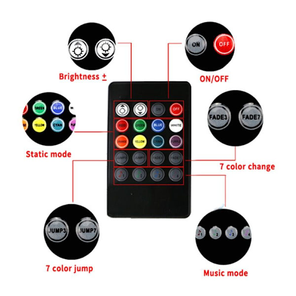 LED RGB-controller APP Bluetooth RGB-musikkontroller til 5050 LED-strip 4-bens RGB-controller 12V-24V