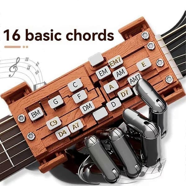 Gitarrinlärningshjälp Gitarrackordtränare Gitarrövning Brun