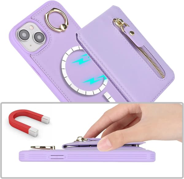 iPhone 13 Læder Cover - Lilla