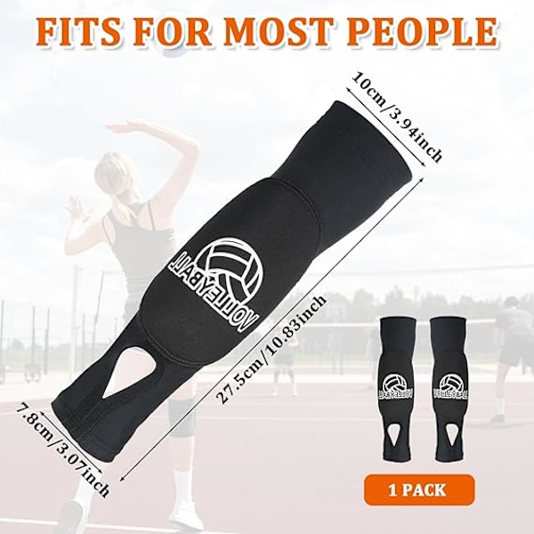Volleyball Armbeskyttere med Beskyttelsespuder og Tommelfingerhuller, Håndledsbeskytter Sort til Unge