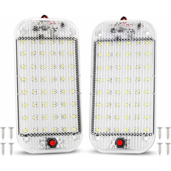 LED-inredningsljus 10W 48 lysdioder Universal Bright interiörbelysning med på/av-brytare för 12V-85V Personbil Skåpbil Lastbil Lastbil Husbil Båt Caravan M
