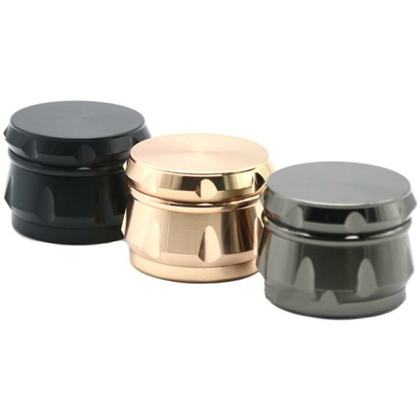 Spice Grinder 4-Layer Grinder 2.5 Inch Spice Grinder Food Zinc Alloy Grinding (Black)