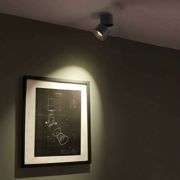 Justerbare LED-spotlights for takmontering, 7W LED-spotlights for takmontering, justerbar vinkel, taklampe, COB-lampe, 360～