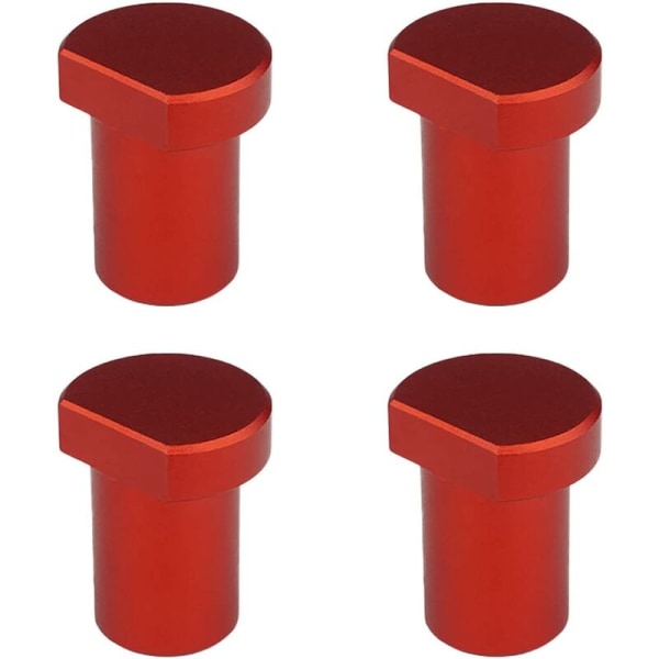 4 kpl alumiiniseoksesta valmistettuja puuntyöstöpöydän kiinnikkeitä, paikannustulppa 19 mm:n koiranreikään (19 mm, punainen)