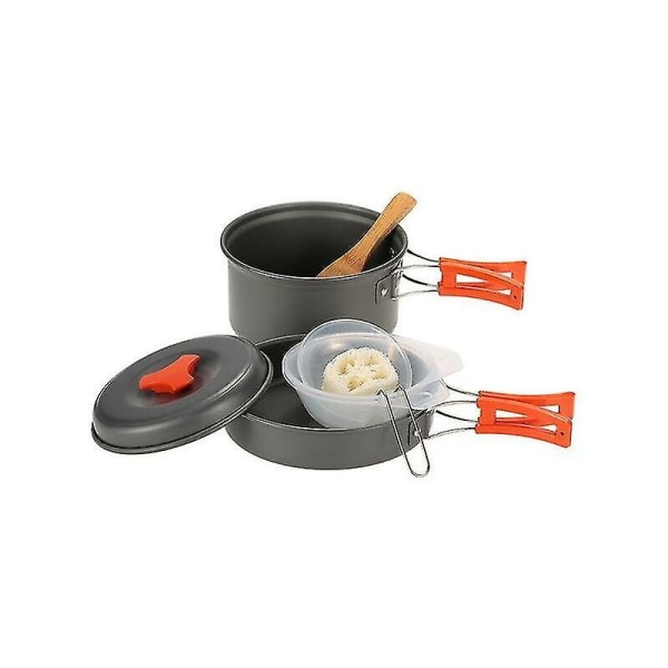 1-2 Outdoor Cam 8-delad Picknick Pot Ware Pot Set Ds200 Convet And Ultra Equipment Orange handtag