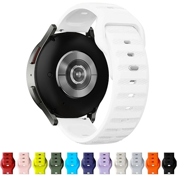 22mm Silikon Klockarmband, Unisex, Justerbart Spänne, Snabbkoppling, Vitt Sportband, Kompatibelt med Smartklockor