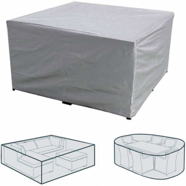 Ulkoilukalusteiden suojus, suorakulmainen/neliömäinen pölytiivis ja UV-suojattu polyesterisuojus tuoleille ja pöydille ulkokäyttöön (koko: 3
