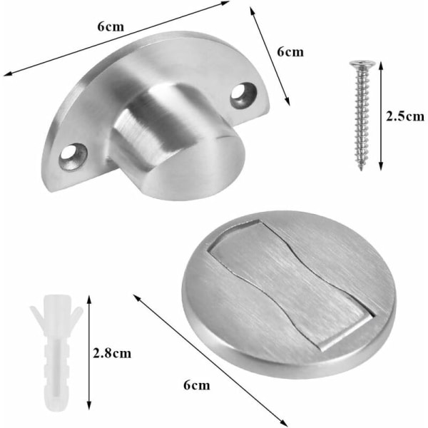 Magnetic Door Stopper, Door Stopper Bracket Latch Metal Door Stopper, 304 Heavy Duty Stainless Steelㄗ5pcsㄛbrushed steelㄘ