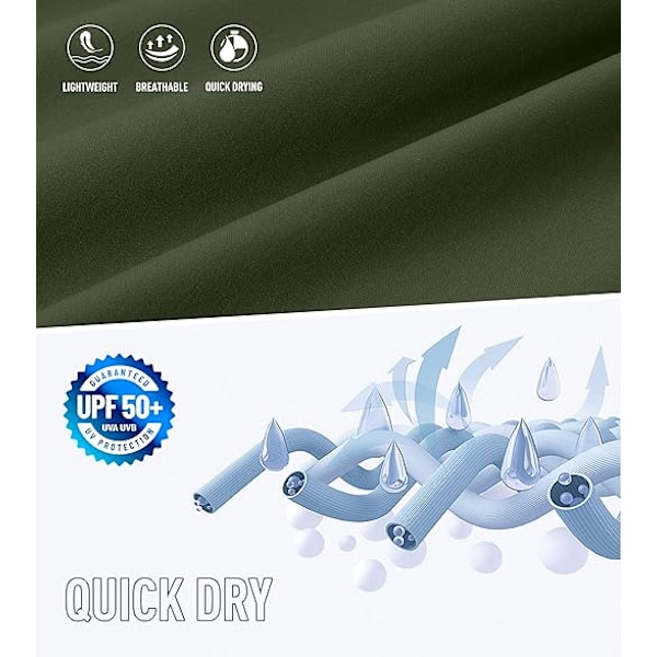 Badebukser for menn, hurtigtørkende strandshorts med glidelåslomme, badebukser for menn - Uten nettingfôr - XL - Army Green