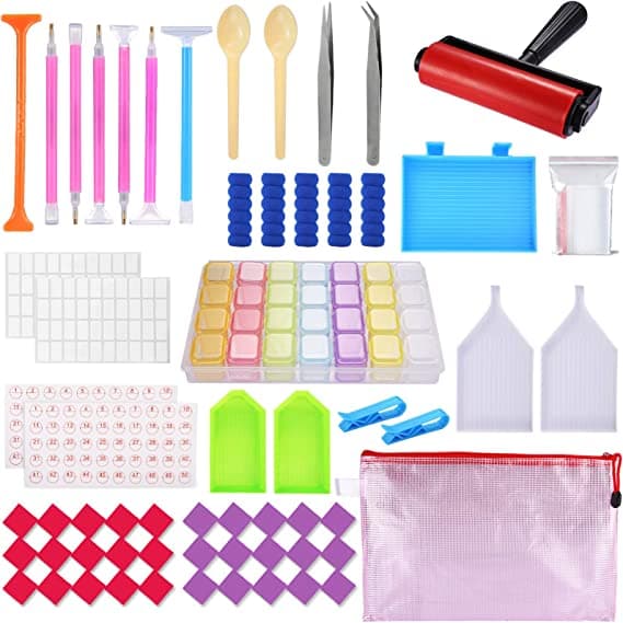Timanttimaalaustarvikesarja, 91-osainen DIY, 5D-