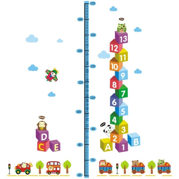 Söta ugglor Tidig utbildning arabiska siffror Tillväxthöjdsdiagram Avtagbara väggdekaler Dekaler, Barn Baby Sovrum Nursery DIY Dekorativa klister