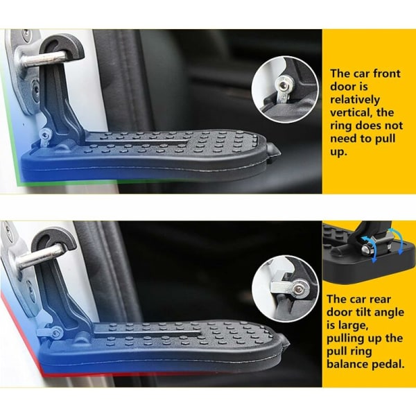Bildörrpedal, bildörrpedal tåspik u bildörrspärrhakepedal, med hjälppedal med säkerhetshammare (16cm, silv)