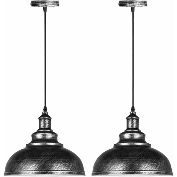 Set med 2 Industriell taklampa Ljuskrona Taklampa Vintage E27 Retro metalltaklampa för kök Matsal Vardagsrum Restaura