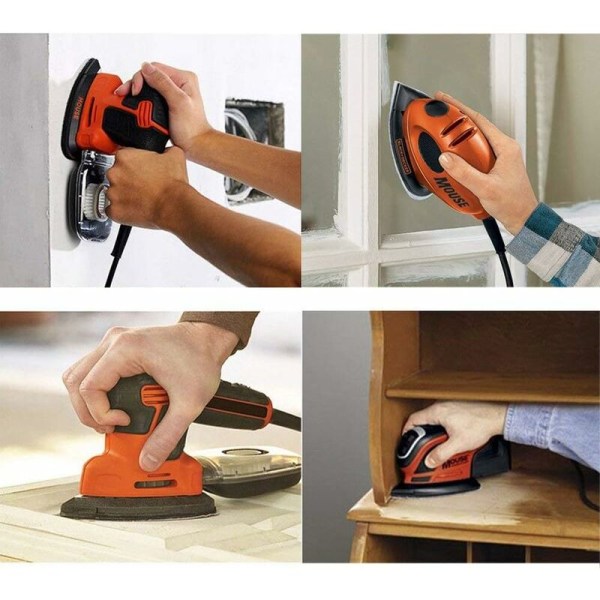 50 kpl hiekkapaperia 5 tyyppiä hiekkapaperia, ei helppo kuluttaa hiomalevyjä Black and Decker -hiomakoneelle 140x90mm 40/80/120/180/240