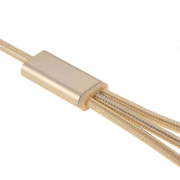 1,2 m USB-C / Type-C 3.1 8-pin Micro USB 5-pin til USB 2.0 Vevd Ladekabel