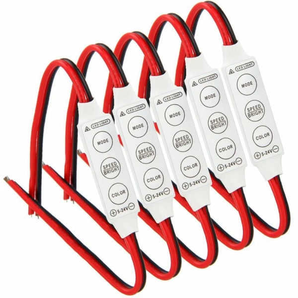5 x 12V kablet kontrollmodul med strobeblits for bil- eller husholdningsled-strip