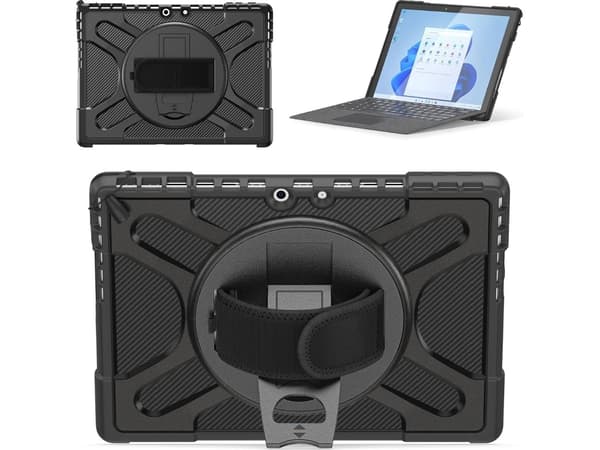 Holdbart etui med stativ til Microsoft Surface Pro 6, sort