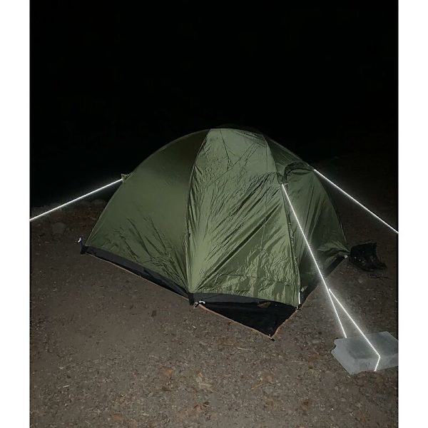 Reflekterande nylonparacord, tältrep för campingtält, utomhusförpackning, 50ft/15,24 meter blå